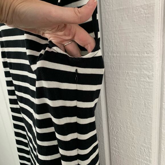 J.Crew Women Dress Midi Sleeveless Nautical Preppy Striped Summer Coastal Medium - Picture 4 of 8